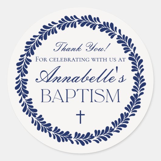 Sticker Rond Carrelage Talavera bleu Espagne Fiesta Baptême Fav (Devant)