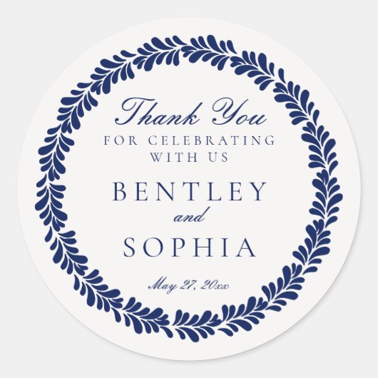 Sticker Rond Carrelage Talavera bleu Espagne Fiesta Mariage Fav (Devant)