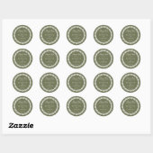 Sticker Rond Carrelage Talavera Vert Espagne Fiesta Mariage Fav (Feuille)