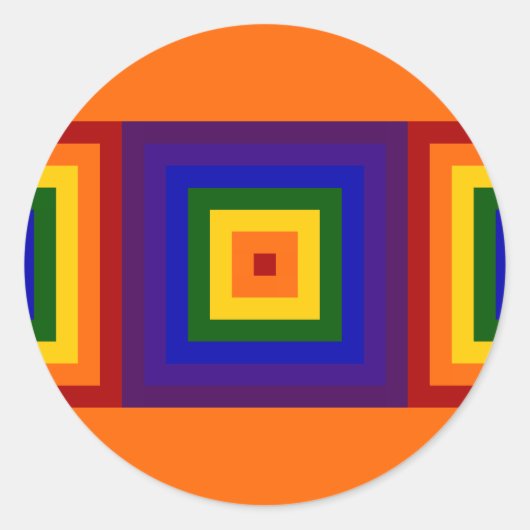 Sticker Rond Carrés arc-en-ciel (Devant)
