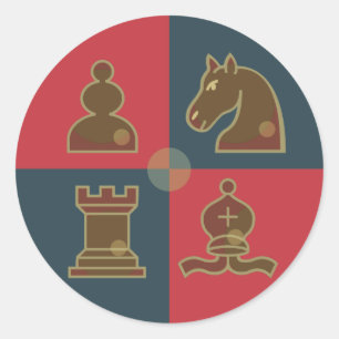 Sticker rond Carrés d'échecs