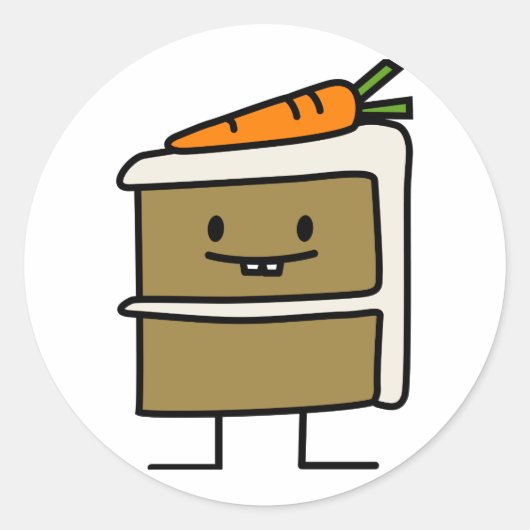 Sticker Rond Carrot Cake tranche de dents de lapin glaçage dess (Devant)