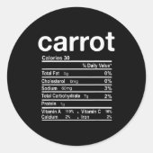Sticker Rond Carrot Nutrition Facts Funny Thanksgiving Christma (Devant)
