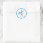 Sticker Rond Carrousel Peint Pony Blue Stars (Sac)