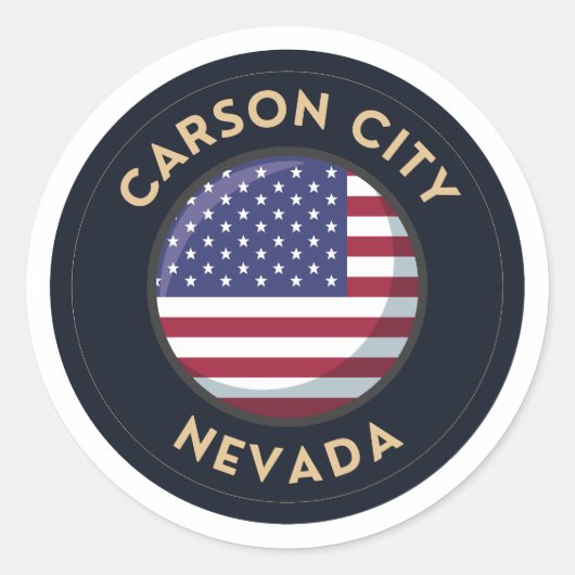 Sticker Rond Carson City Nevada - États-Unis d'Amérique (Devant)