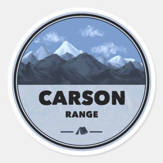 Sticker Rond Carson Range California Nevada Camping (Devant)