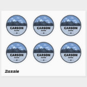 Sticker Rond Carson Range California Nevada Camping (Feuille)