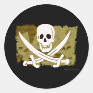 Sticker Rond Carte #10 de jolly roger
