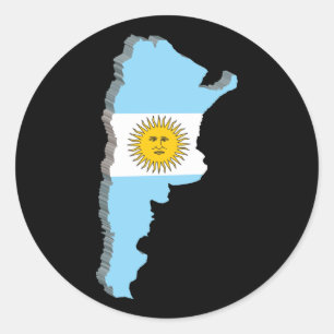 Sticker Rond Carte 3D Argentine