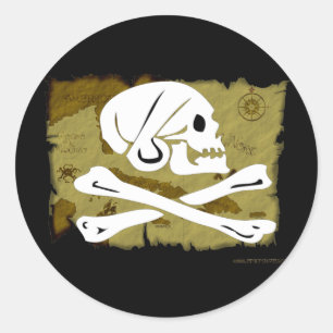 Sticker Rond Carte #4 de jolly roger