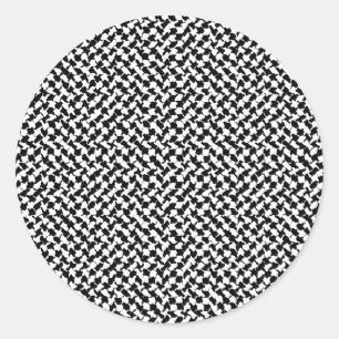 Sticker Rond Carte à chèques en noir blanc