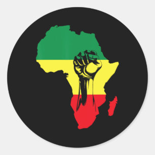 Sticker Rond Carte Africaine Première Histoire des Noirs Amérin