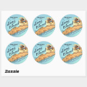 Sticker Rond Carte ancienne de Long Island (Feuille)