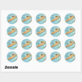 Sticker Rond Carte ancienne de Long Island (Feuille)