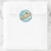 Sticker Rond Carte ancienne de Long Island (Sac)