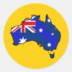 Sticker Rond Carte australienne des cadeaux de drapeau de