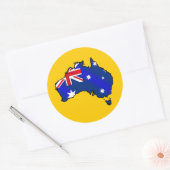 Sticker Rond Carte australienne Drapeaux australiens (Enveloppe)