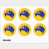Sticker Rond Carte australienne Drapeaux australiens (Feuille)
