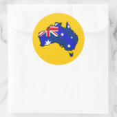 Sticker Rond Carte australienne Drapeaux australiens (Sac)