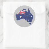 STICKER ROND CARTE AUSTRALIENNE ET DRAPEAU BLEU (Sac)