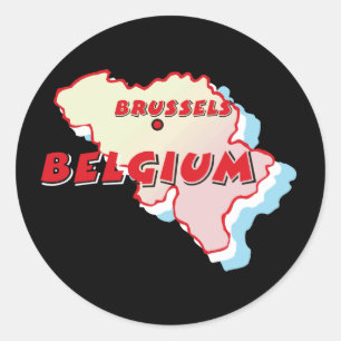Sticker Rond Carte Belgique