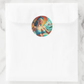 Sticker Rond Carte Bikini vintage (Sac)