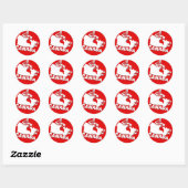 Sticker Rond Carte blanche et rouge du Canada (Feuille)