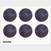 Sticker Rond Carte Blue Star Vivive/Golden Constellation Globe (Feuille)