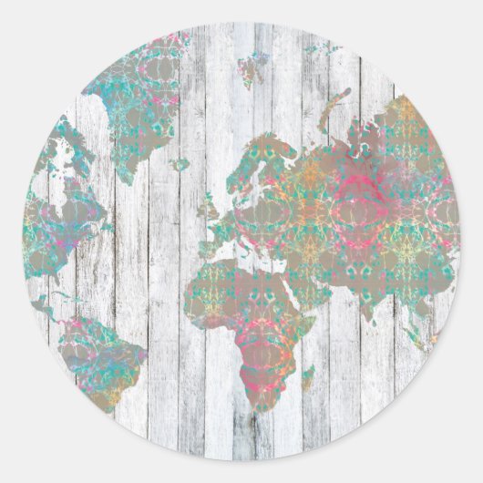Sticker Rond Carte Boho II (Devant)