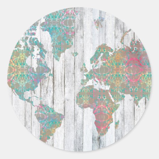 Sticker Rond Carte Boho II (Devant)