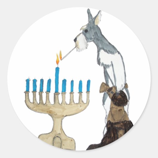 Sticker Rond carte chanukah ( Hanoukka ) (Devant)