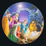 Sticker Rond Carte Christian Christmas<br><div class="desc">autocollant</div>