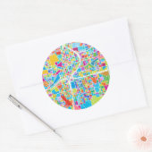 Sticker Rond Carte colorée Atlanta (Enveloppe)