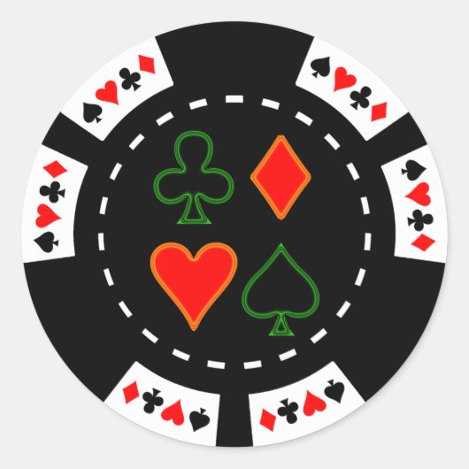 STICKER ROND CARTE CONVIENT AU POKER CHIP (Devant)