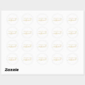 Sticker Rond Carte Couple Nom Or sur blanc (Feuille)