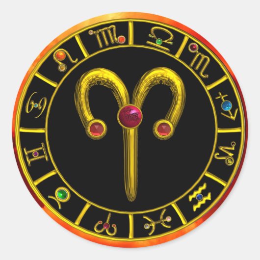 STICKER ROND CARTE D'ASTROLOGIE DE BIJOUX DE LA BIJOULE D'OR ZO (Devant)