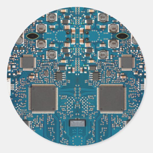 Sticker Rond Carte de circuit (Devant)