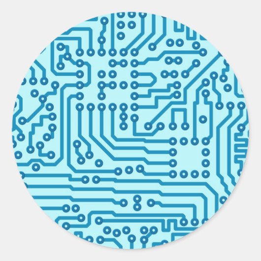 Sticker Rond Carte de circuit numérique électronique (Devant)