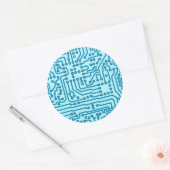 Sticker Rond Carte de circuit numérique électronique (Enveloppe)