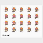 Sticker Rond Carte de Corée du Sud (Feuille)