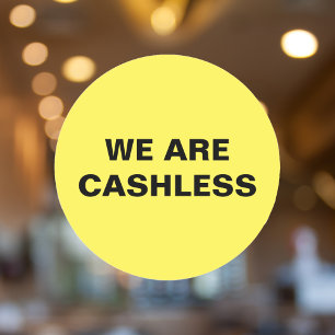 Sticker Rond Carte de crédit uniquement Cashless Business Yello