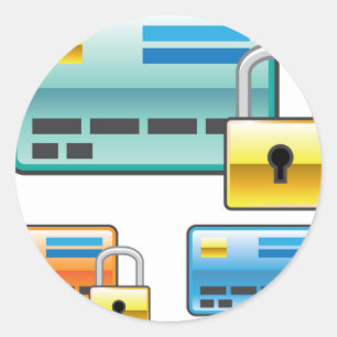 Sticker Rond Carte de distributeur bancaire de débit de serrure