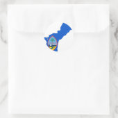 Sticker Rond Carte de drapeau de Guam (Sac)