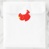 Sticker Rond Carte de drapeau de la Chine (Sac)