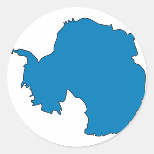 Sticker Rond Carte de drapeau de l'Antarctique