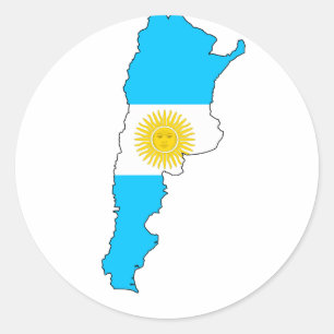 Sticker Rond Carte de drapeau de l'Argentine
