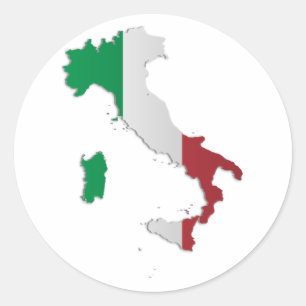 Sticker Rond Carte de drapeau de l'Italie