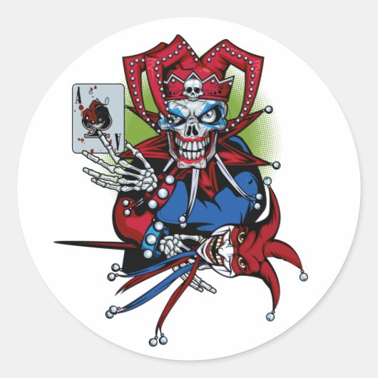 Sticker Rond Carte de jeu, Joker (Devant)