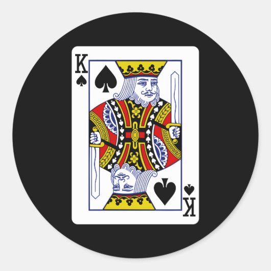 Sticker Rond Carte de jeu King of Spades (Devant)