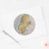 Sticker Rond Carte de la cartographie scandinave (Enveloppe)